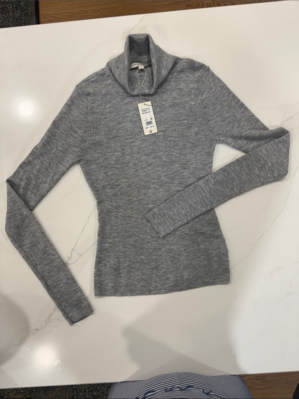 Favorite Daughter Heather Gray Ribbed Turtleneck Sweater